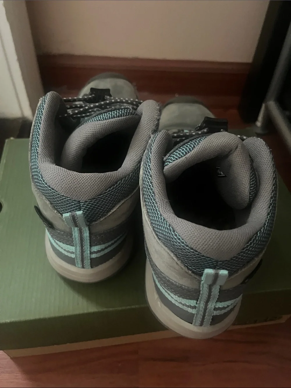 Keen Gray and Teal Kids' Hiking Boots